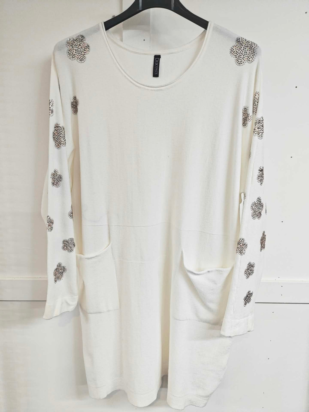 SHARON - Bling Flower Jumper Dress 14 to 24 - Jane's Boutique