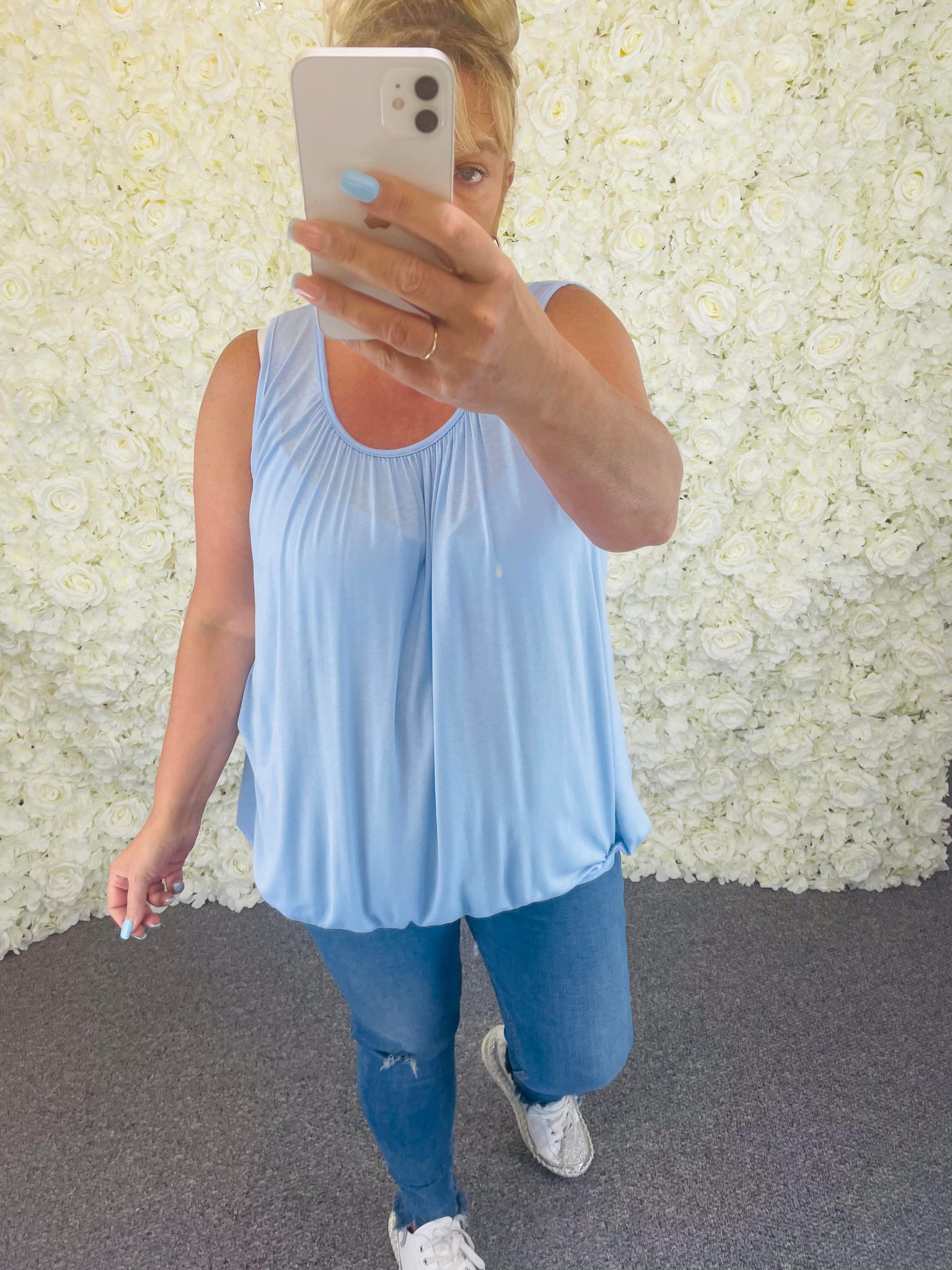 bubble hem vest tops uk