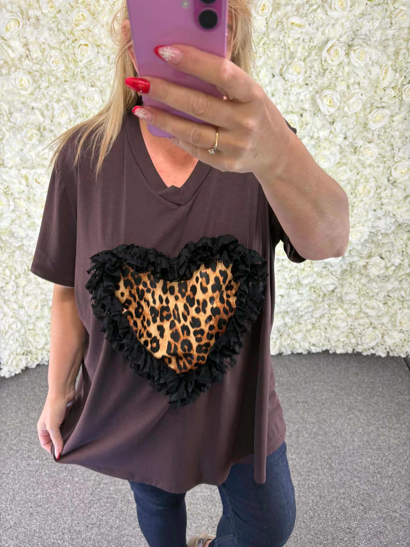Zita - Leopard Print heart T shirt 16 to 24