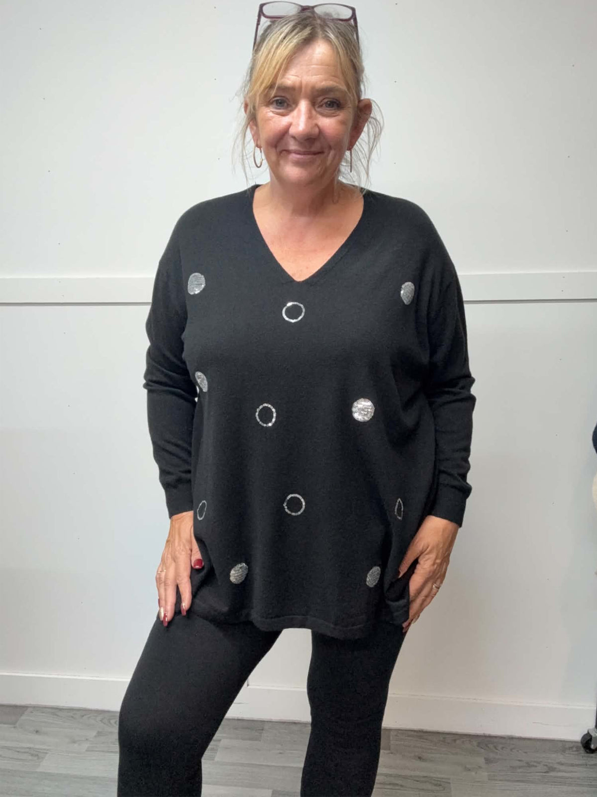 SARAH - Sequin Circle Jumper 14 to 24