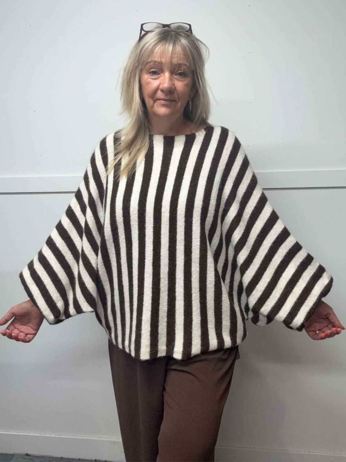 LIORA - Striped Bubble Sleeve Jumper 14 to 24/26