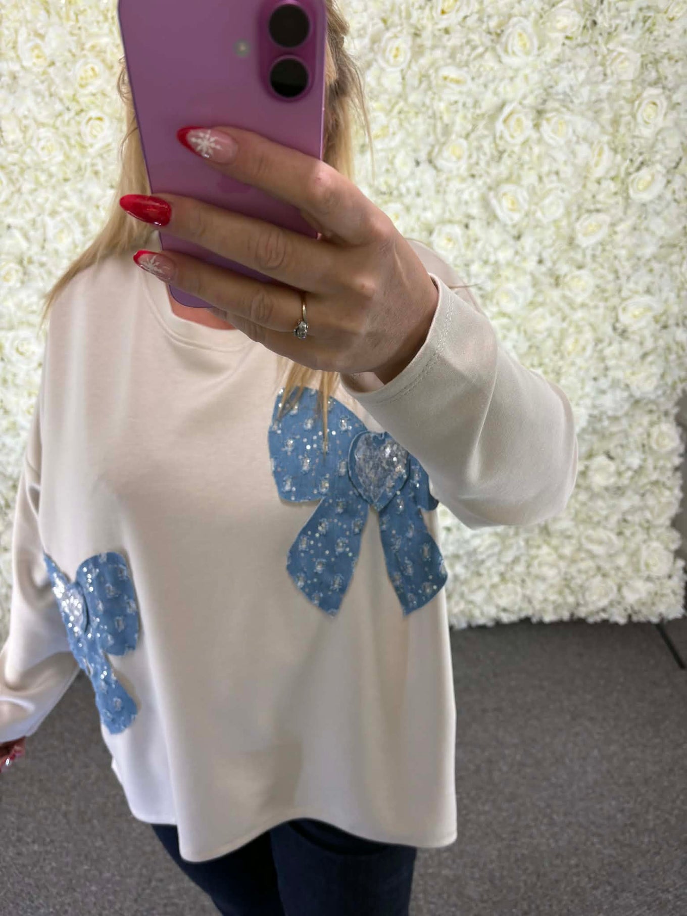 Matilda - Sequin bow sweatshirt 14 to 24