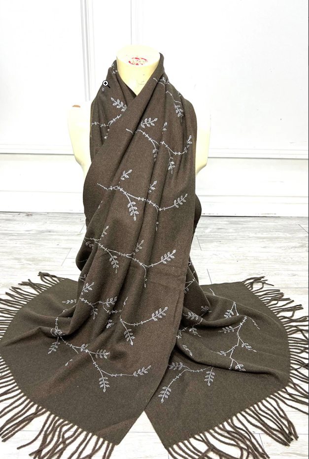 Hallie - Bling Leaf Scarf