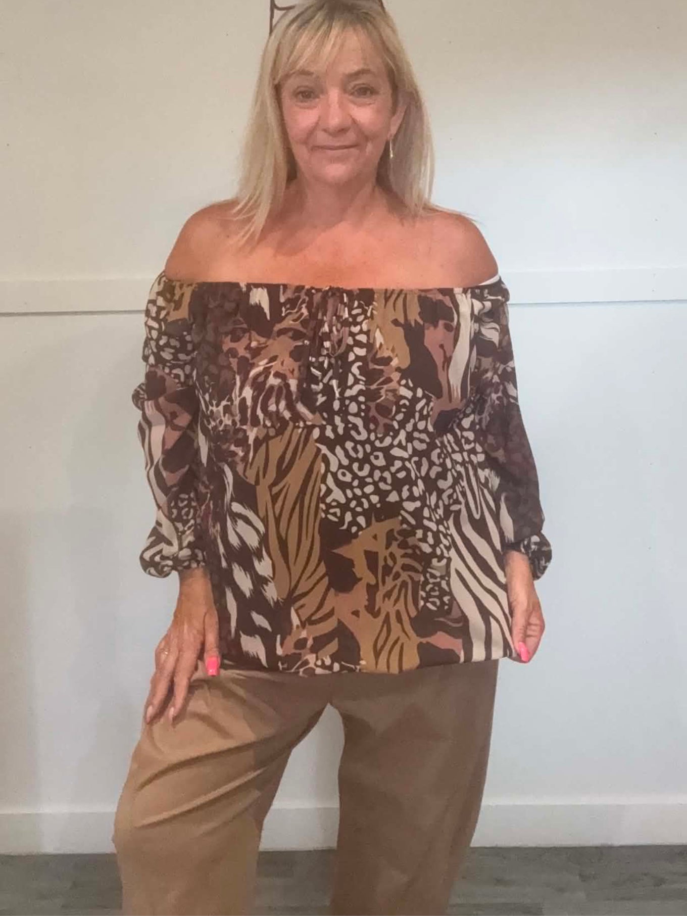GILLIAN - Animal Print Blouse 12 to 18