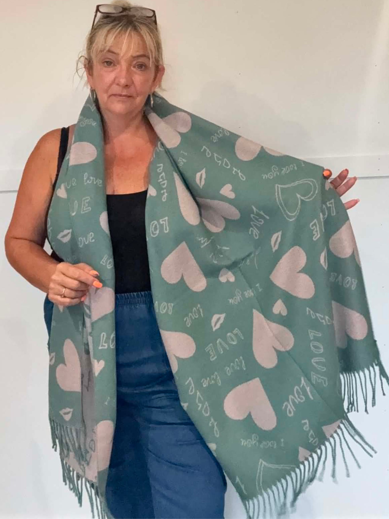 SUZANNE - Cashmere Blend Love Scarf 200cm x 60cm