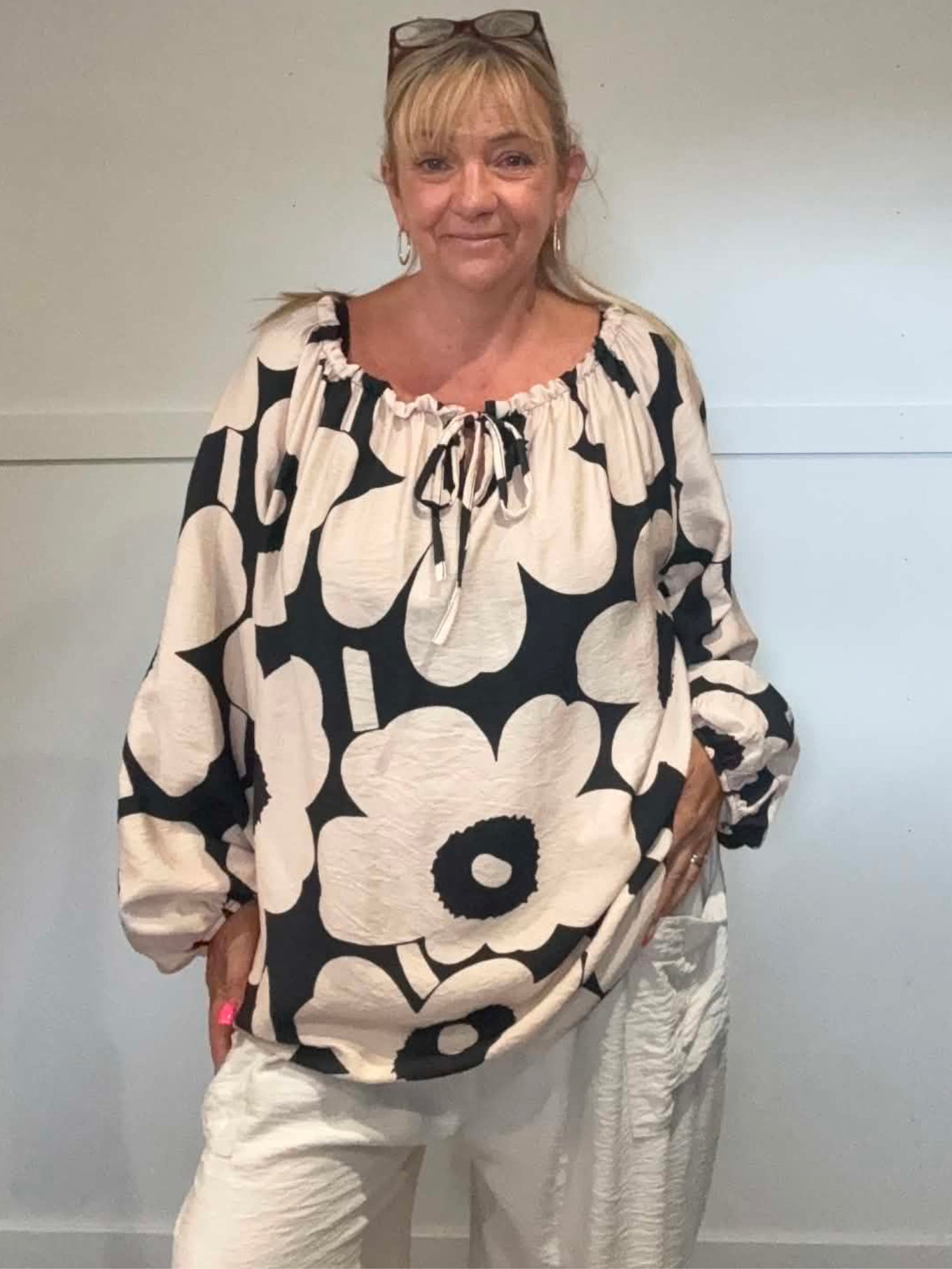 SELMA - Off The Shoulder Flower Blouse 14 to 24