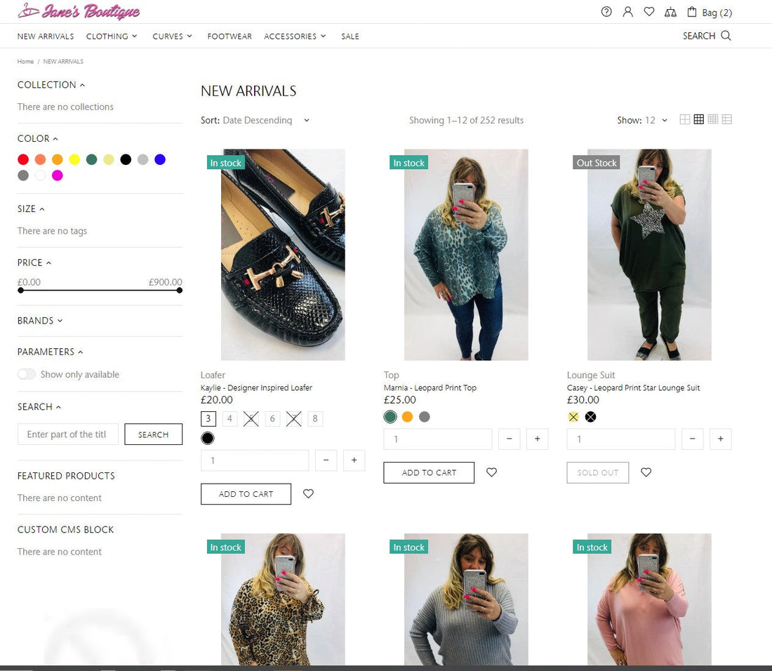 New website design coming soon - Jane's Boutique