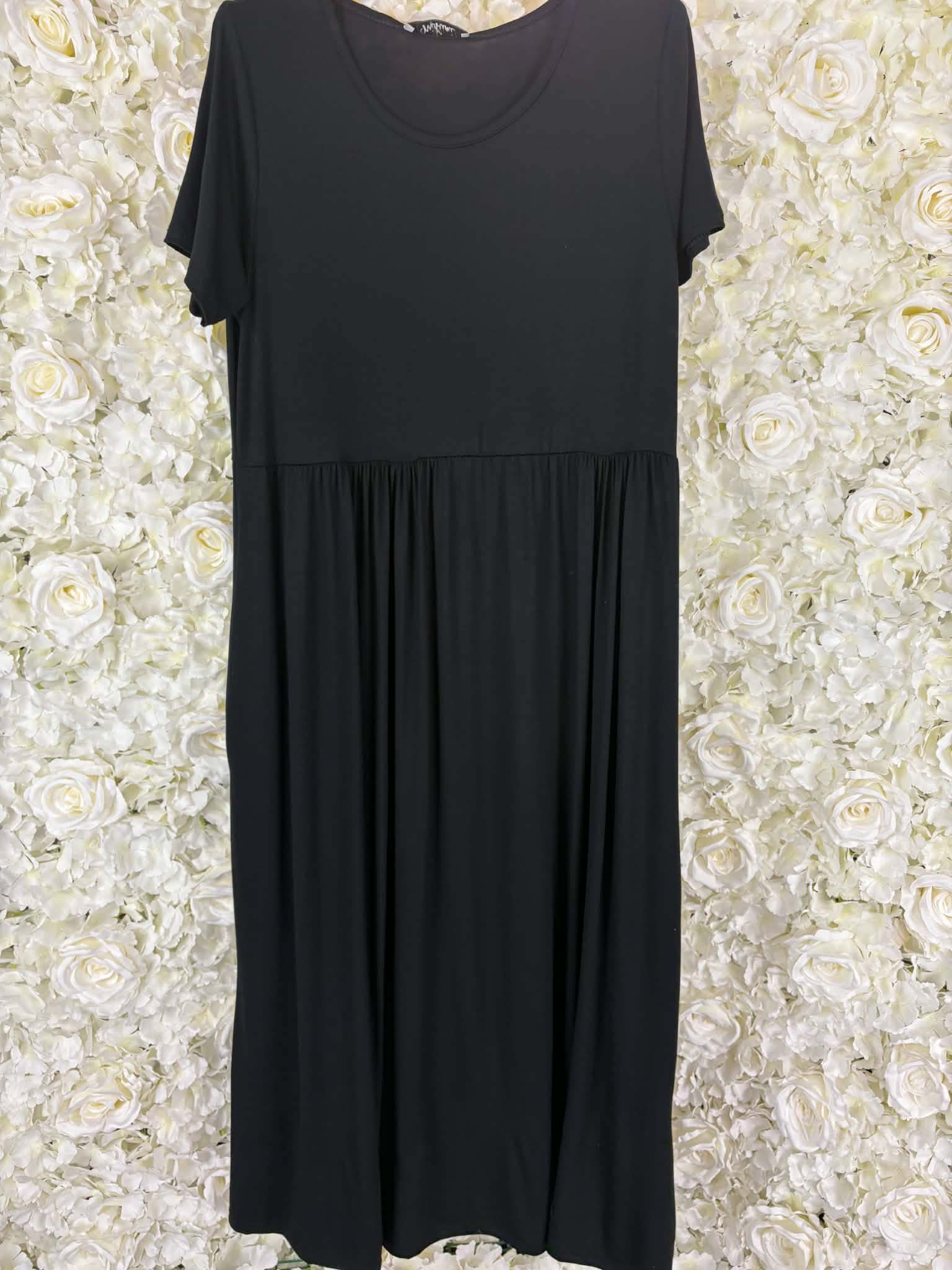 Venya - Round Neck Stretch Tiered Midi Dress 14 to 24