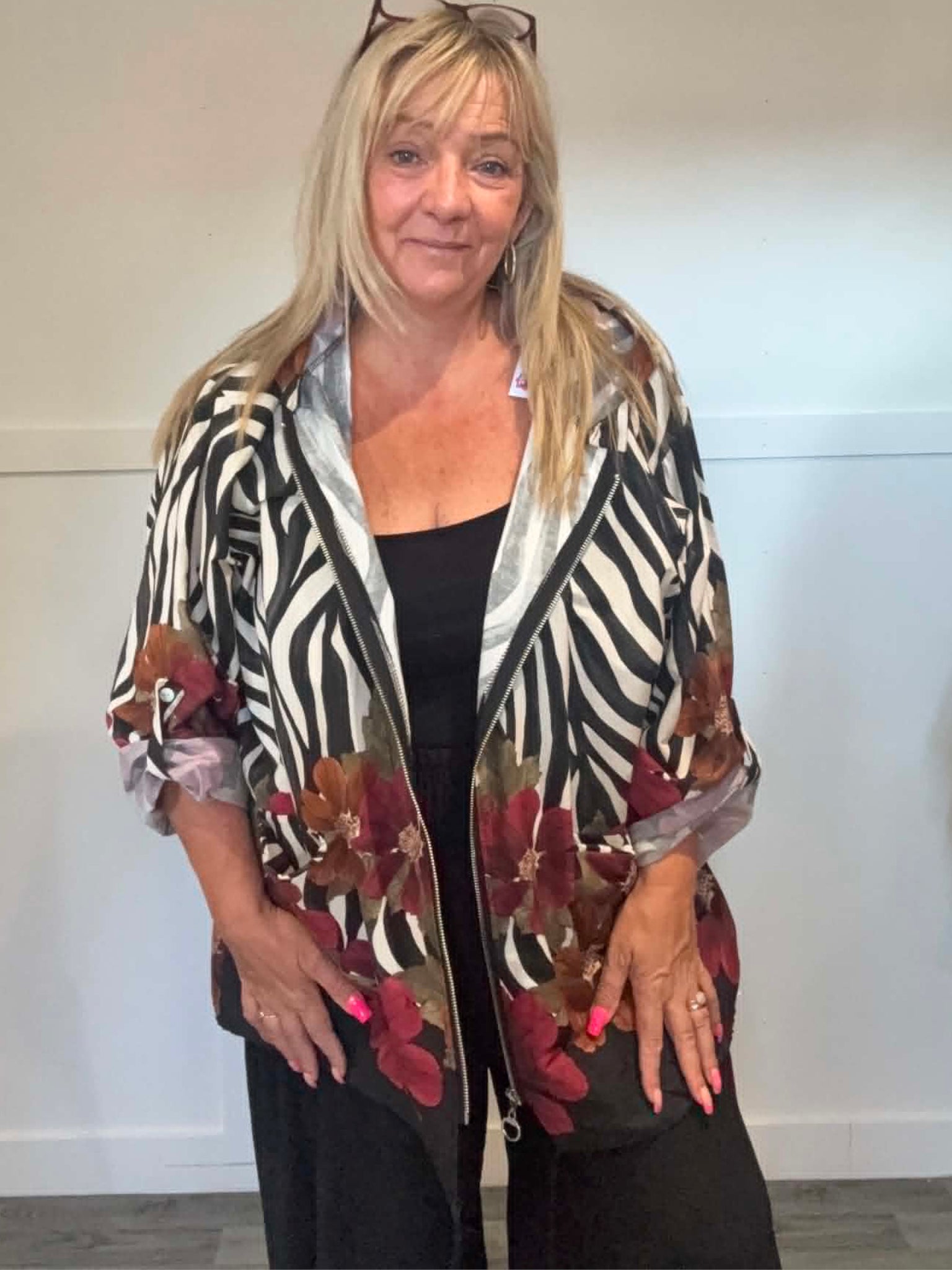 MAE - Floral Zebra Print Jacket 14 to 24
