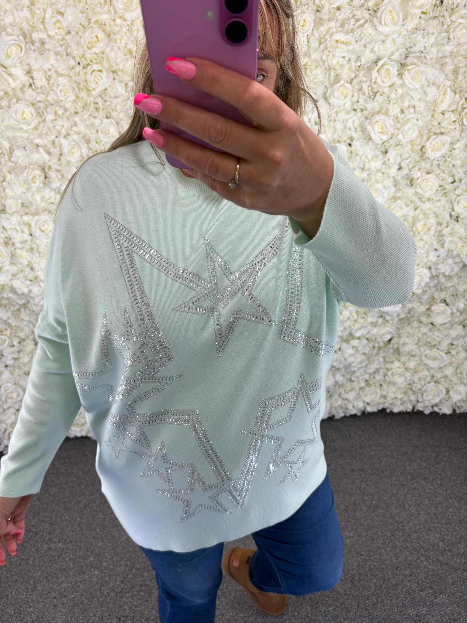 ANTHEA - Crystal Bling Star Jumper 14 to 24