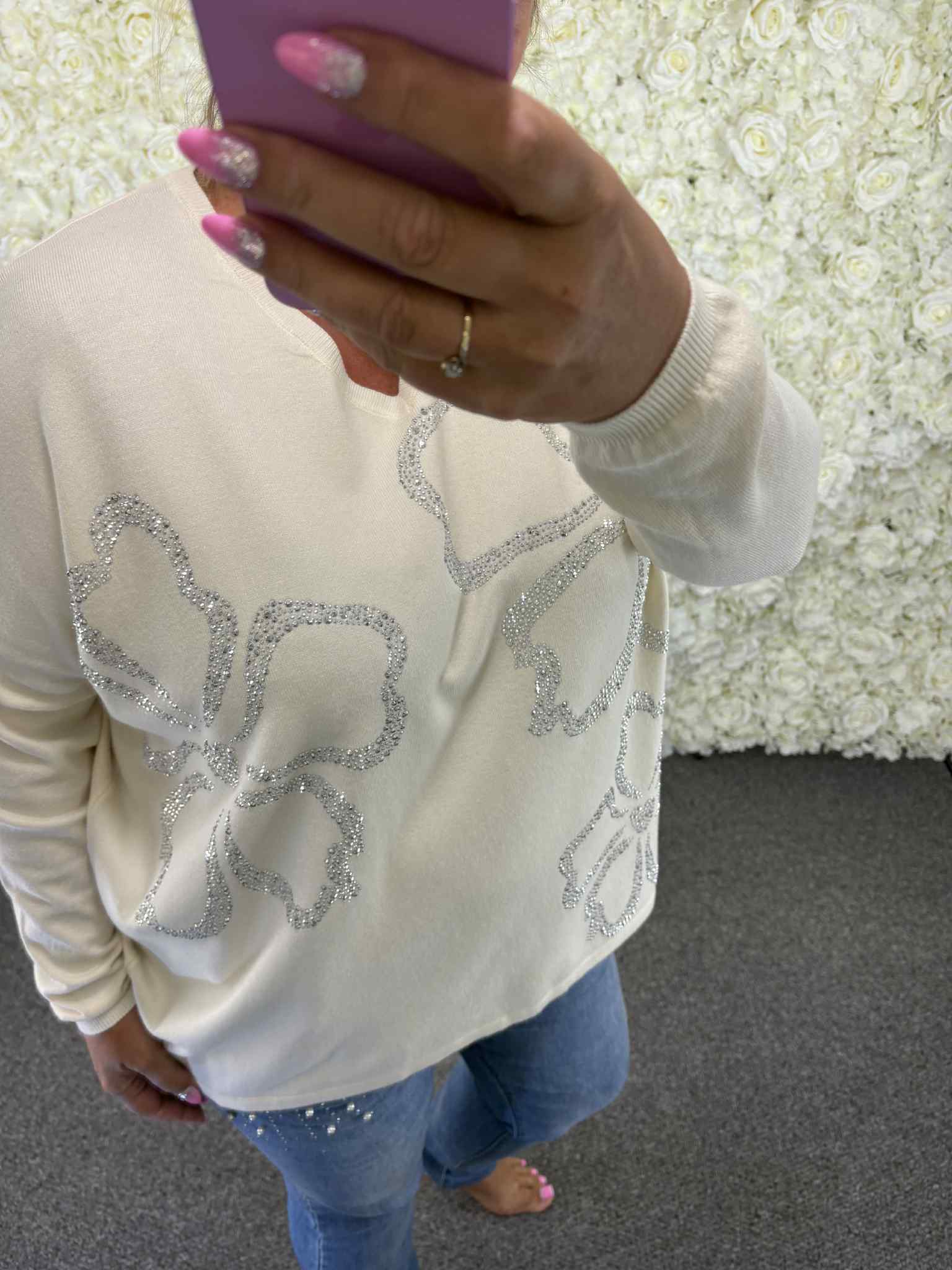 Carey - Bling Flower Jumper 14 to 24