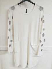 SHARON - Bling Flower Jumper Dress 14 to 24