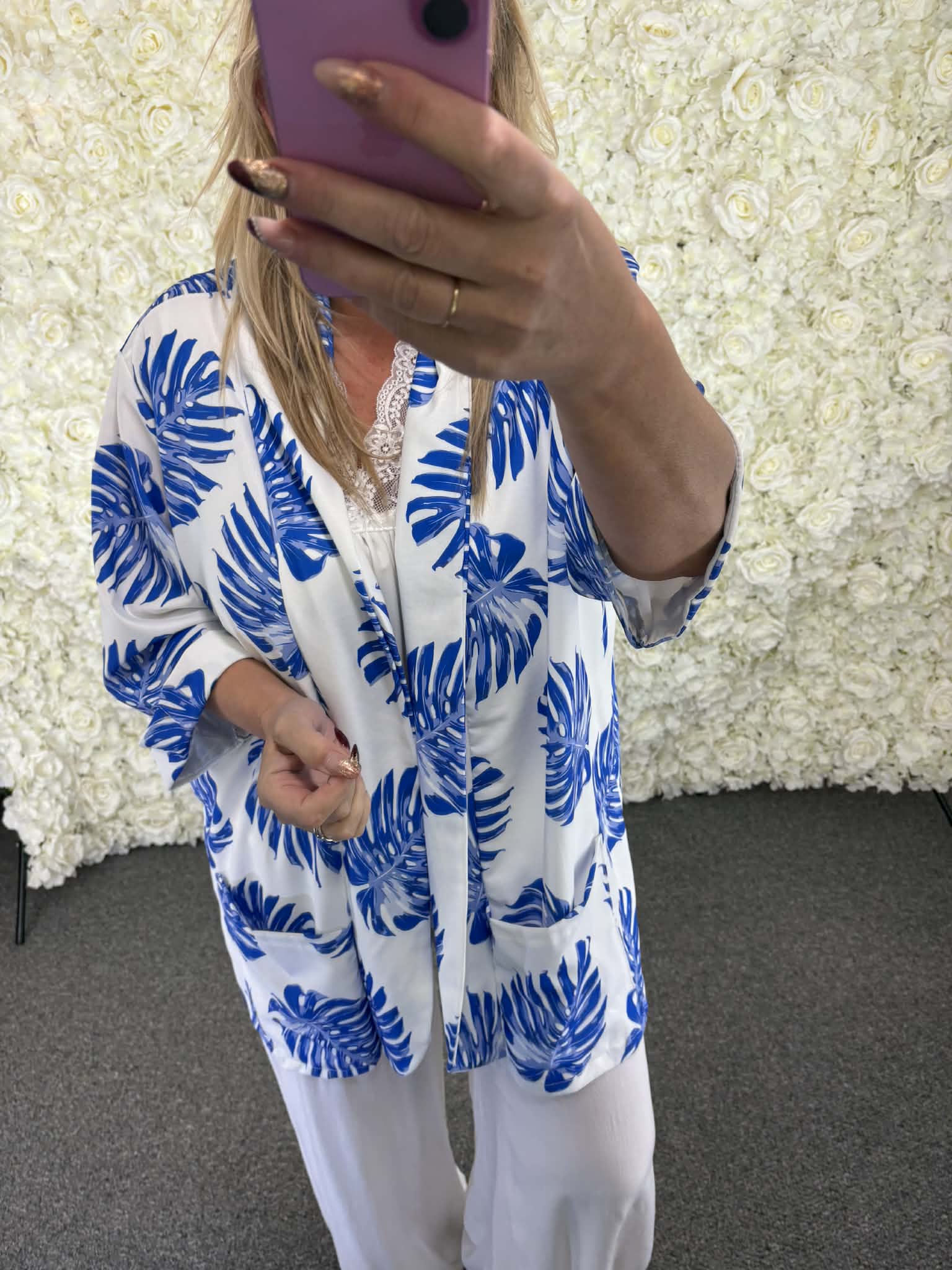 Judy - Leaf Print blazer 16 to24