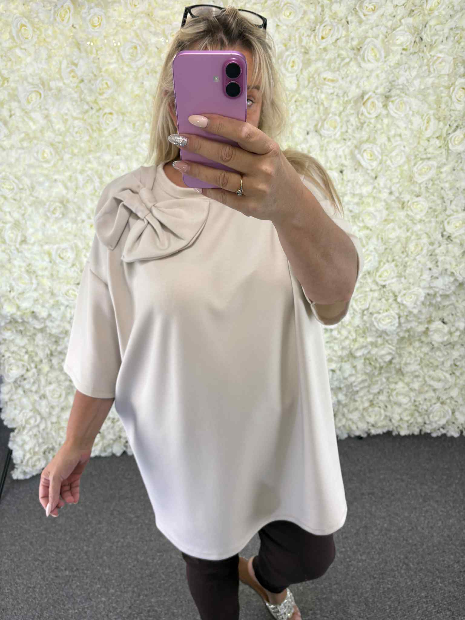 JB SADIE Long Bow Top 16 to 24 Plus Size Curve Large Bow