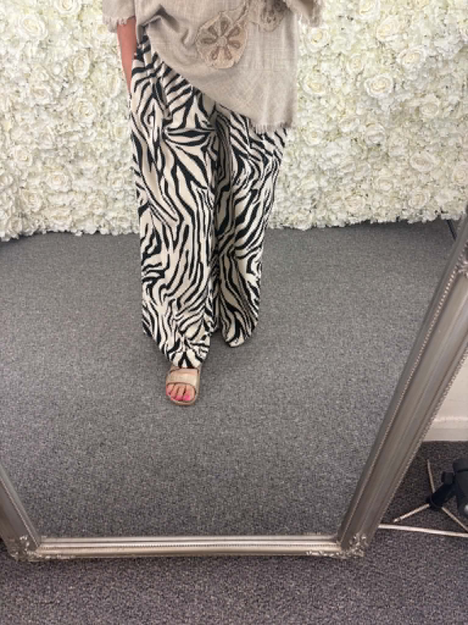 Zita - Zebra Print Trousers 14 to 24