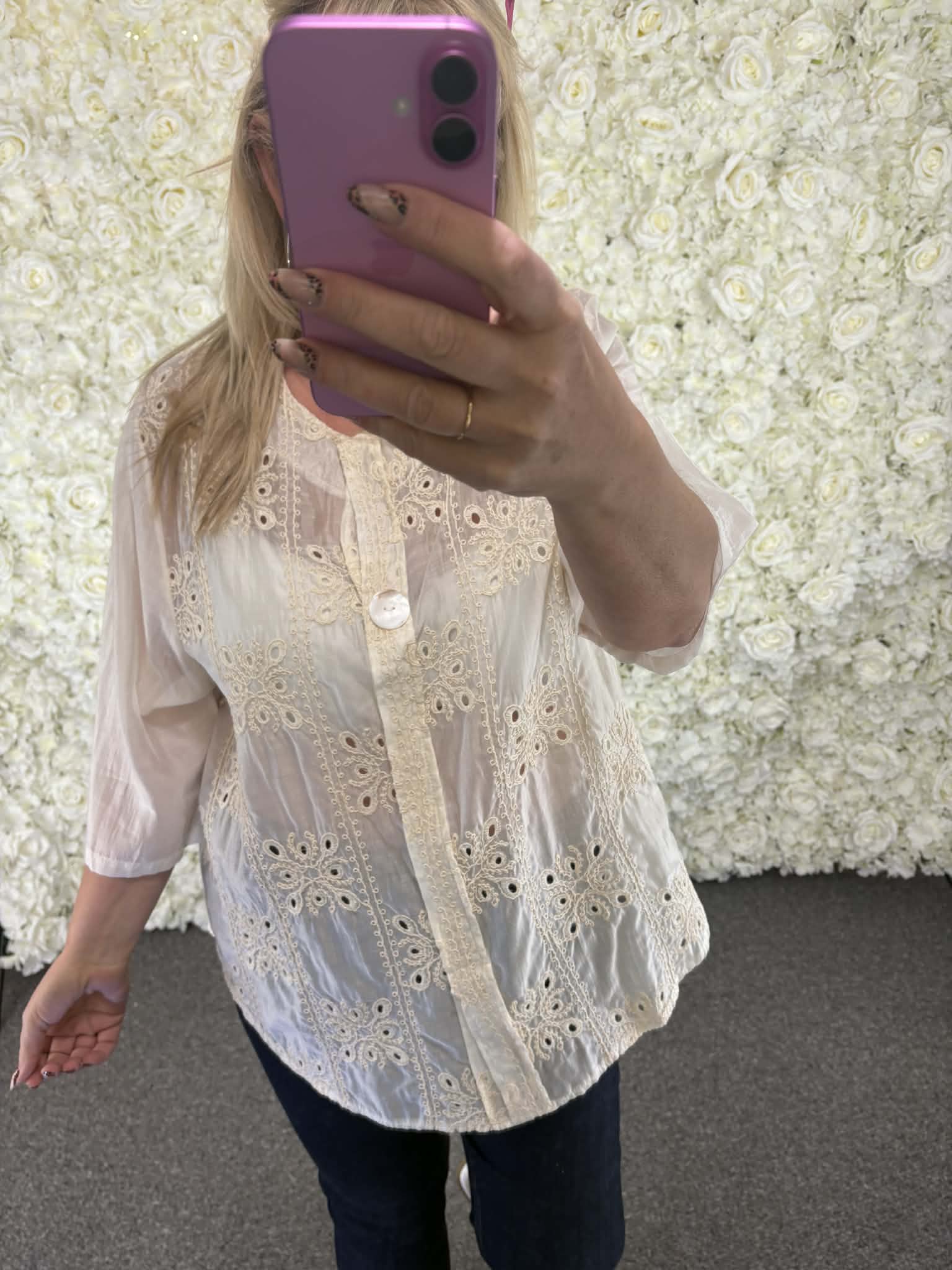 KAYLEY - Embroidered Button Blouse 12 to 18/20