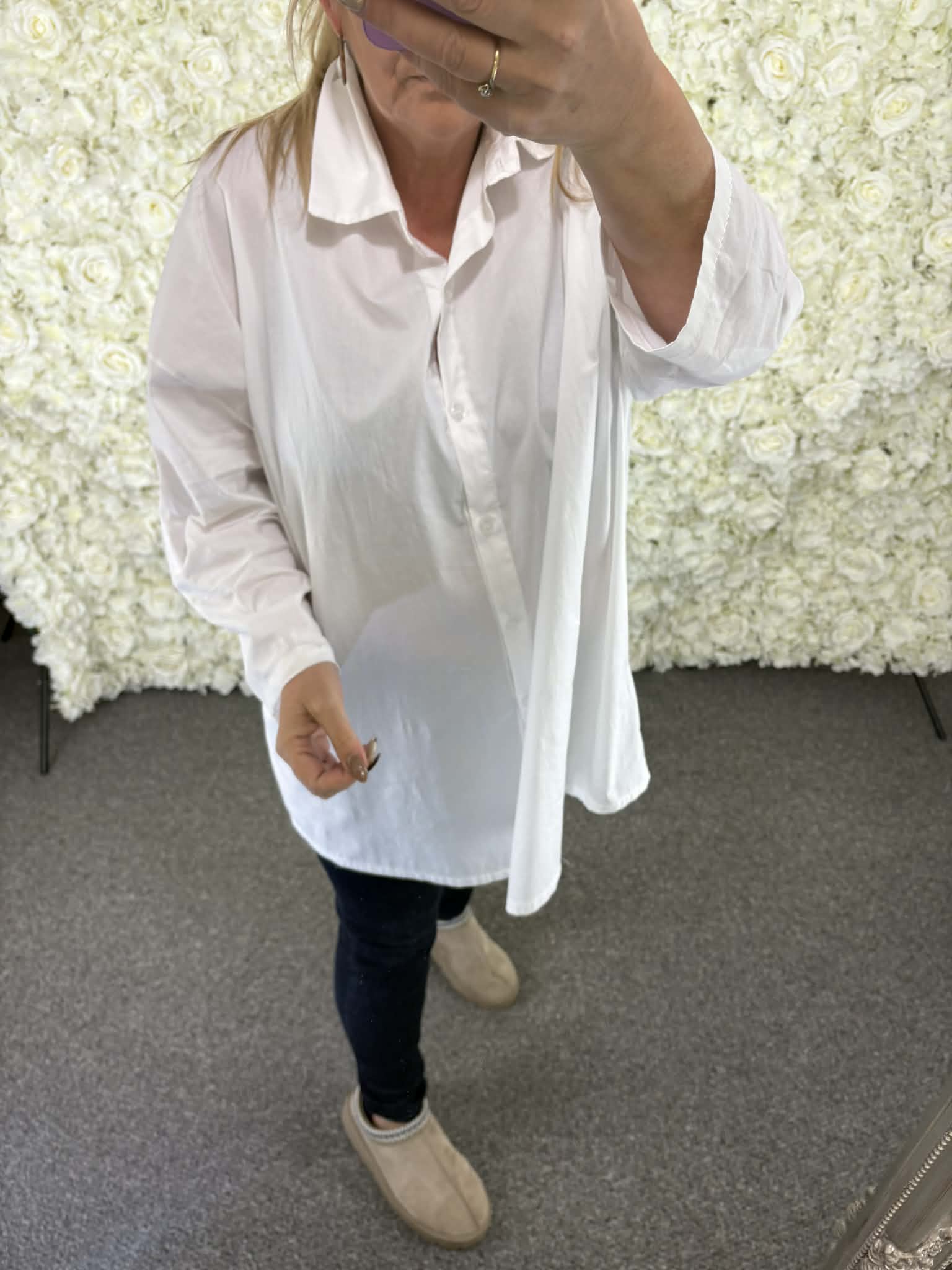 Carol - White plain Blouse 16 to 24