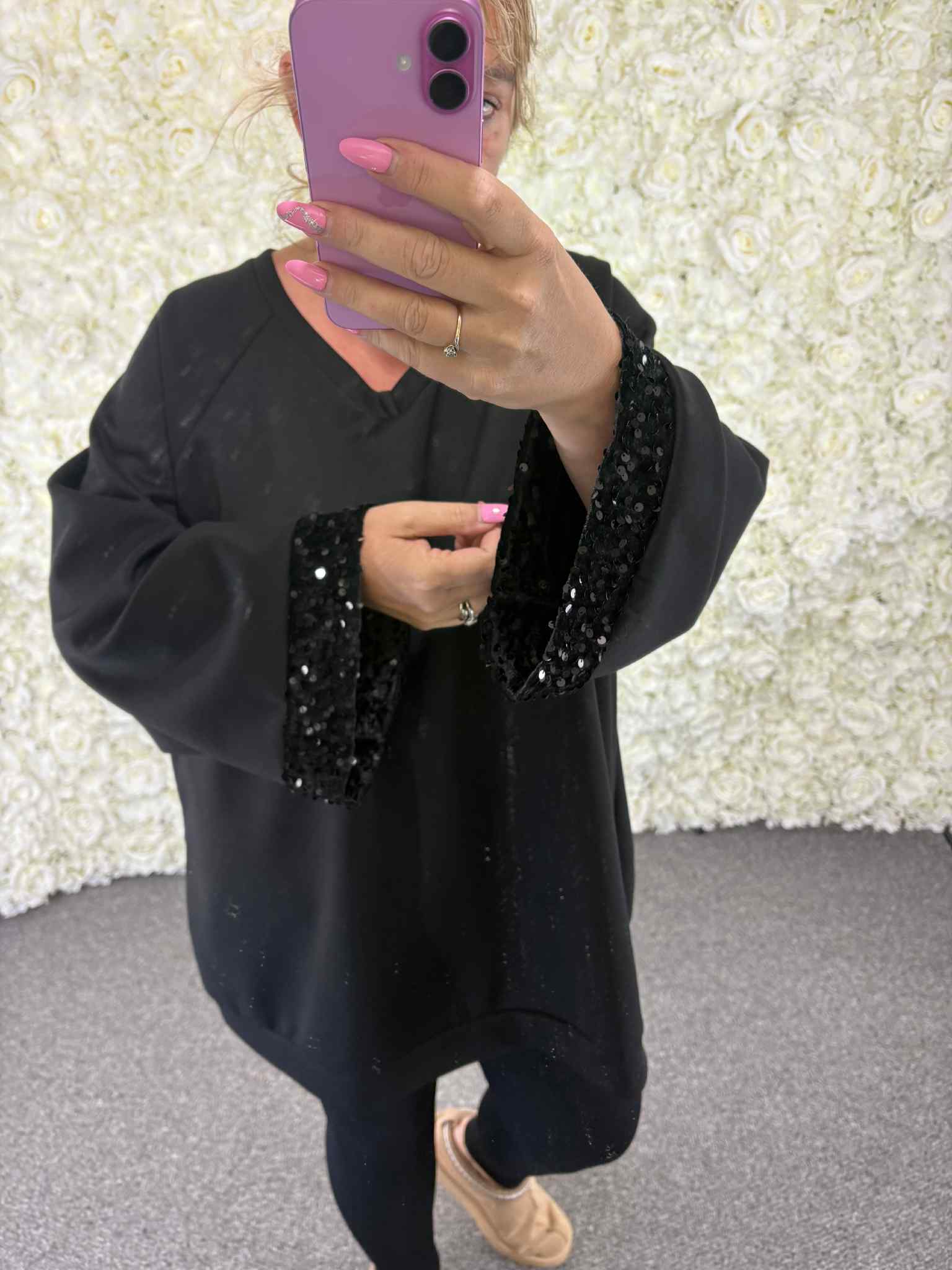 JANE - Sequin Arm Sweatshirt 16 to 24