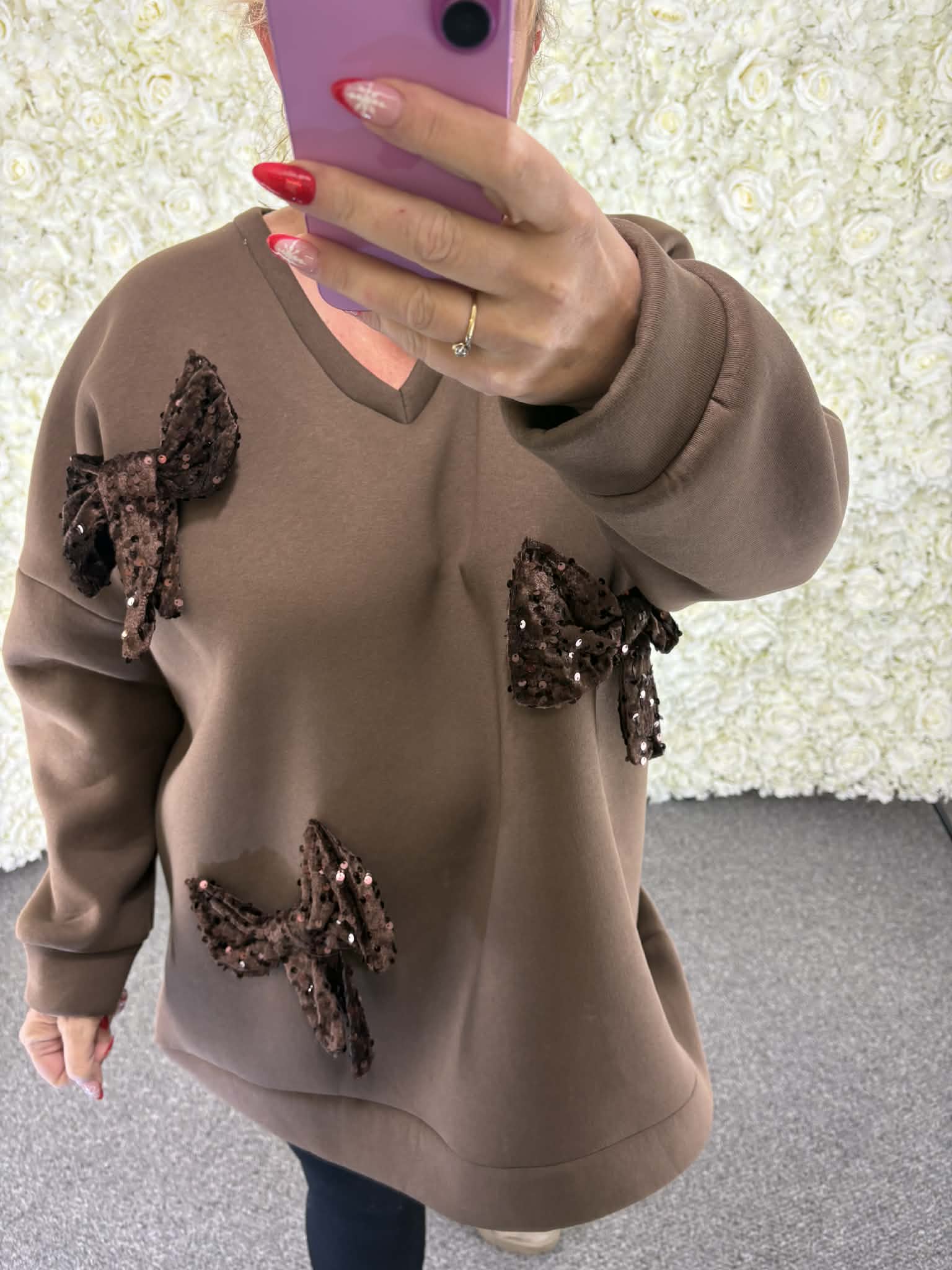 Suzana - Sequin Bow Sweatshirt 16 to 24