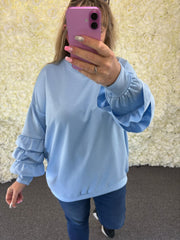 FALLON - Ruffle Arm Sweatshirt 14 to 24