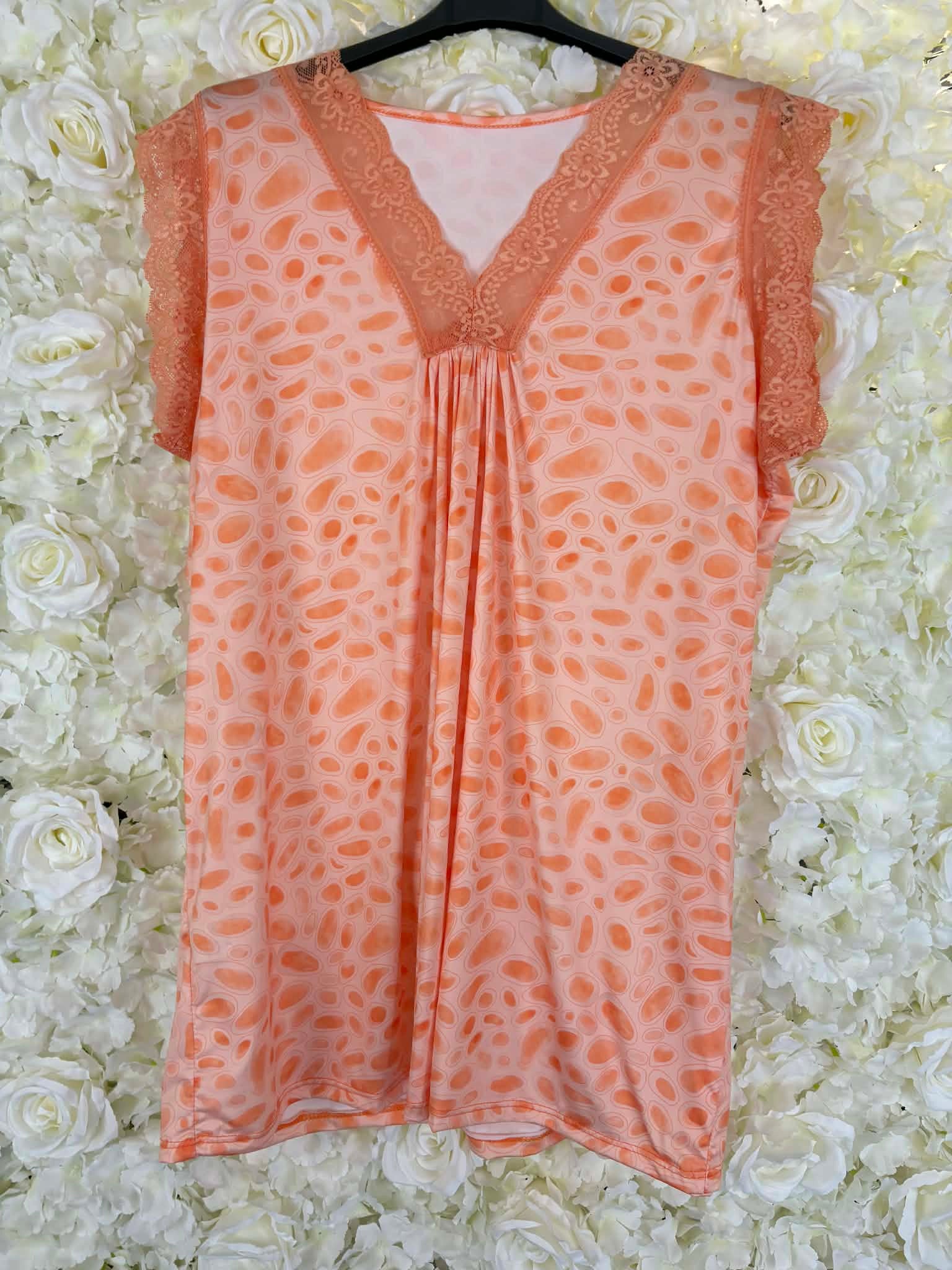 BELLA - Animal Print Lace Top 14 to 24