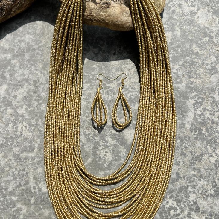 Trixie - layered necklace & earring set