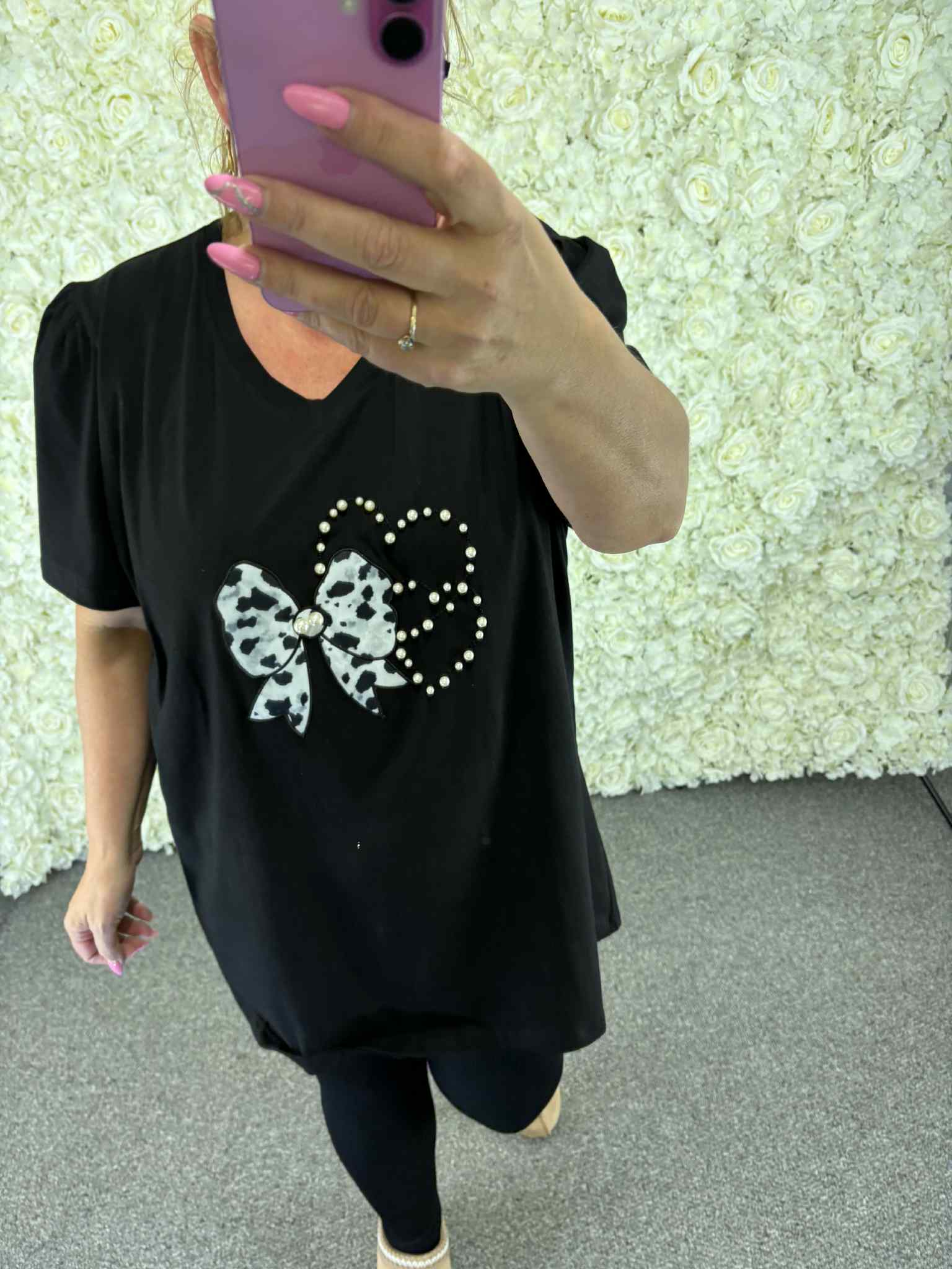 Cara - Animal Print Bow T shirt 14 to 24