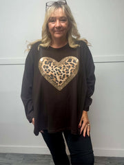 FREYA - Leopard Print Heart Top 14 to 24