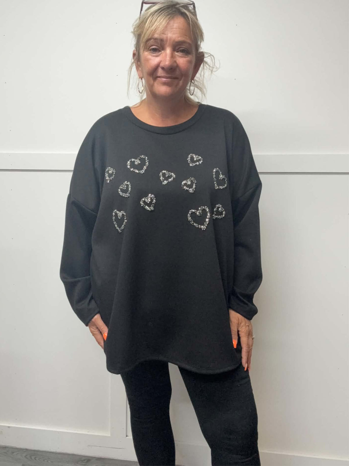 MELODY - Glitter Heart Sweatshirt 14 to 24