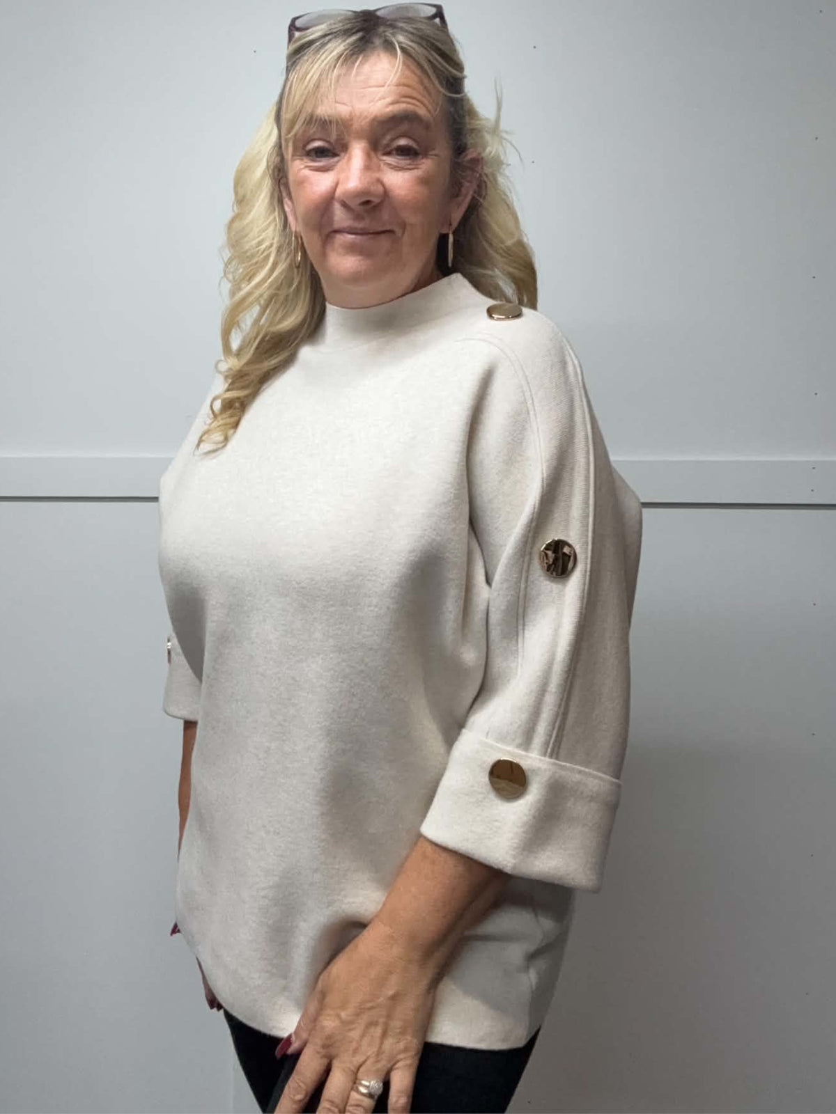 ELLIE - Gold Button Jumper 14 to 24