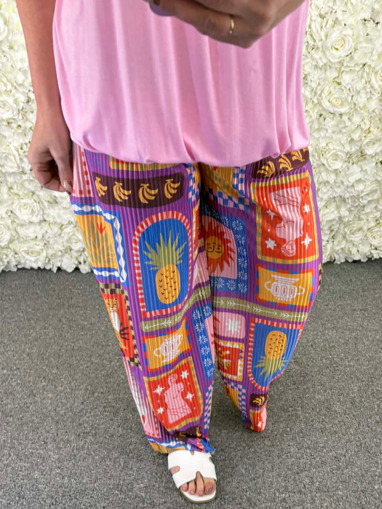 MINA - Patterned Pleated Trousers 10 to 22