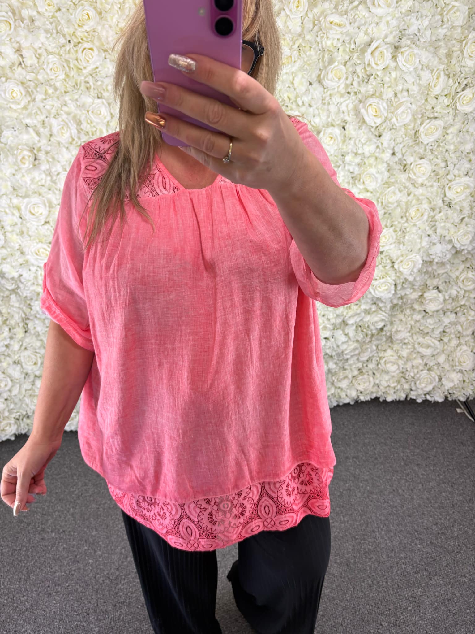 JUNE - Lace Detail Blouse 14 to 24