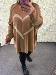 Gloria - Over sized Heart JUmper 16 to 24