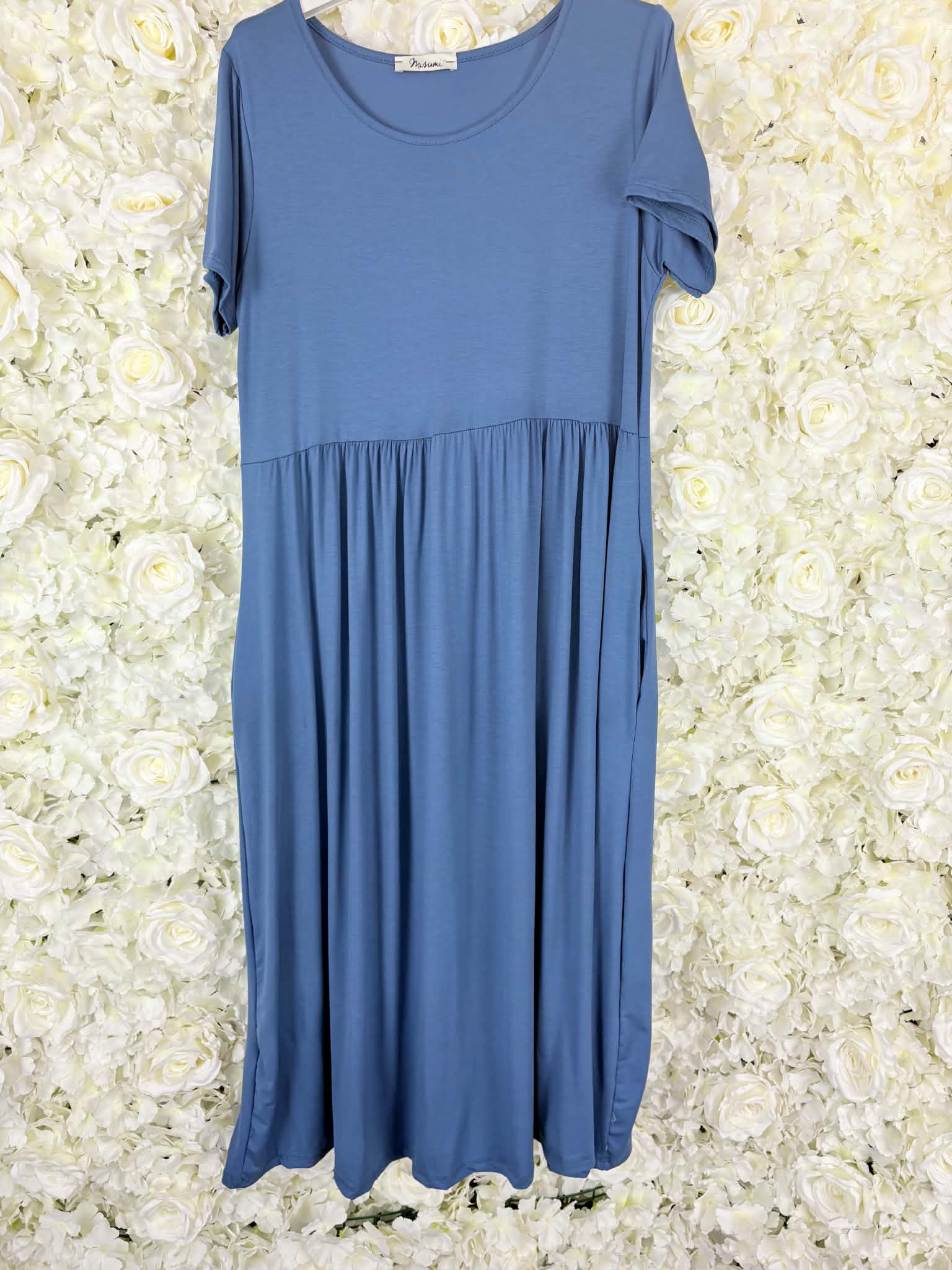 Venya - Round Neck Stretch Tiered Midi Dress 14 to 24