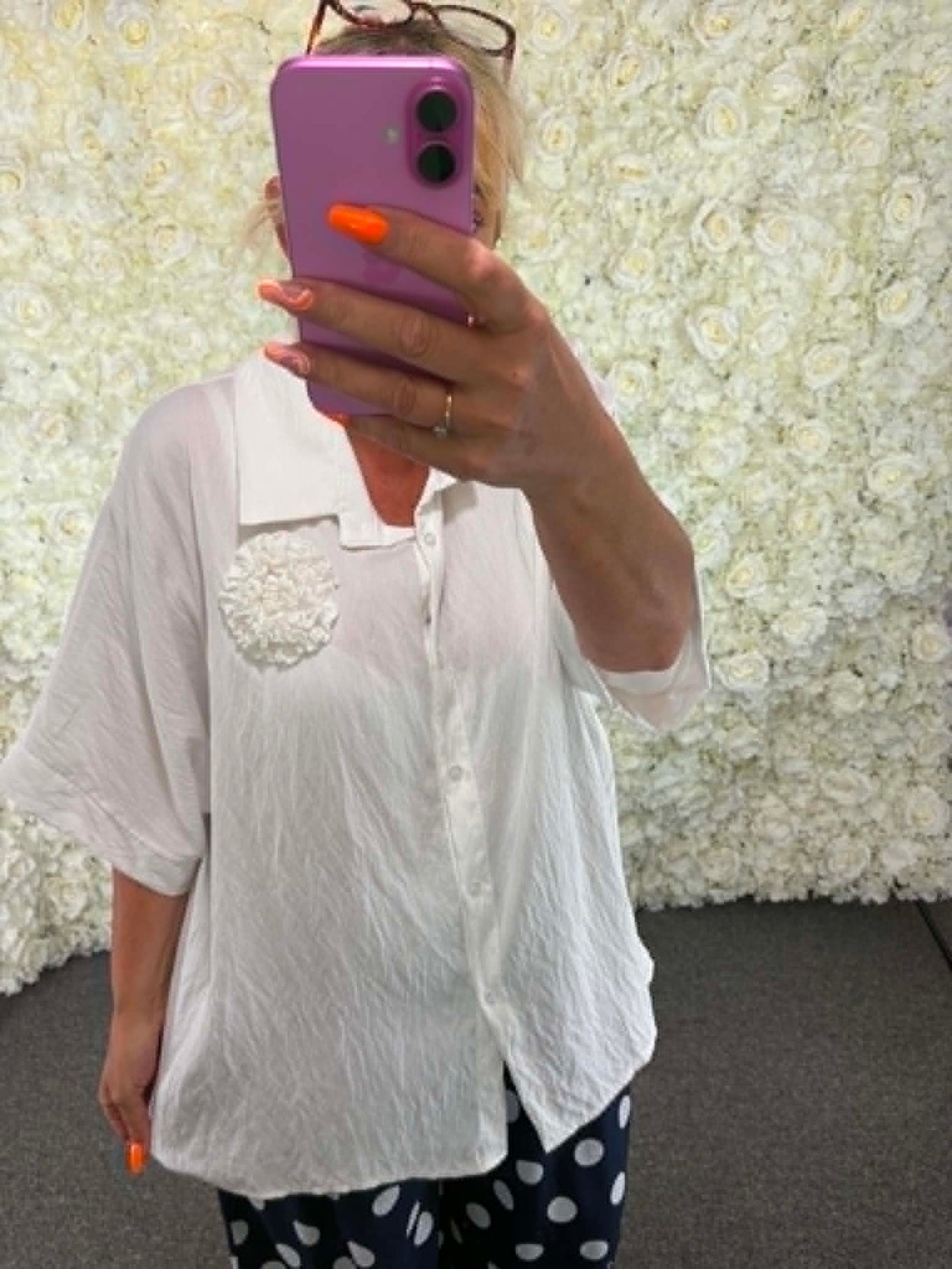 NARCISA - Flower Detail Blouse 14 to 24