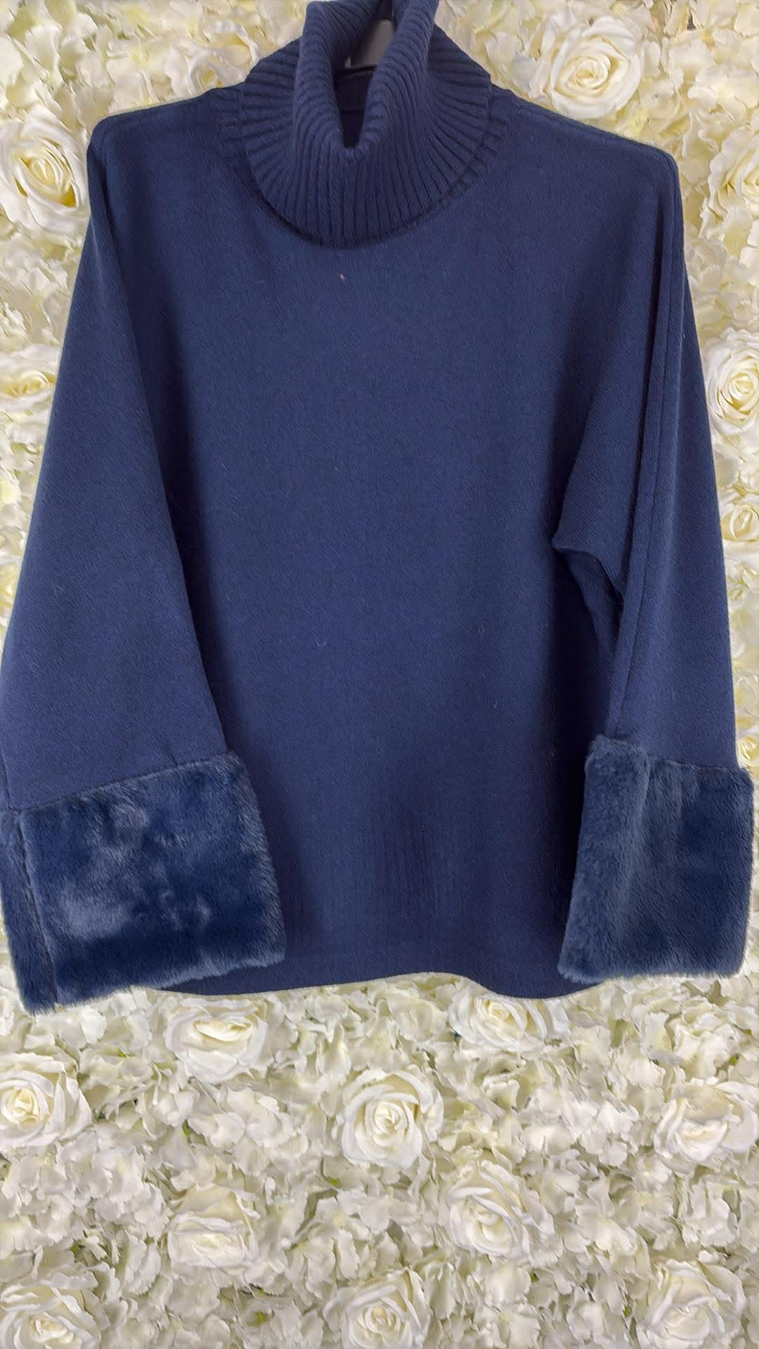 Beth - Faux Fur Sleeve Jumper 12 to 20