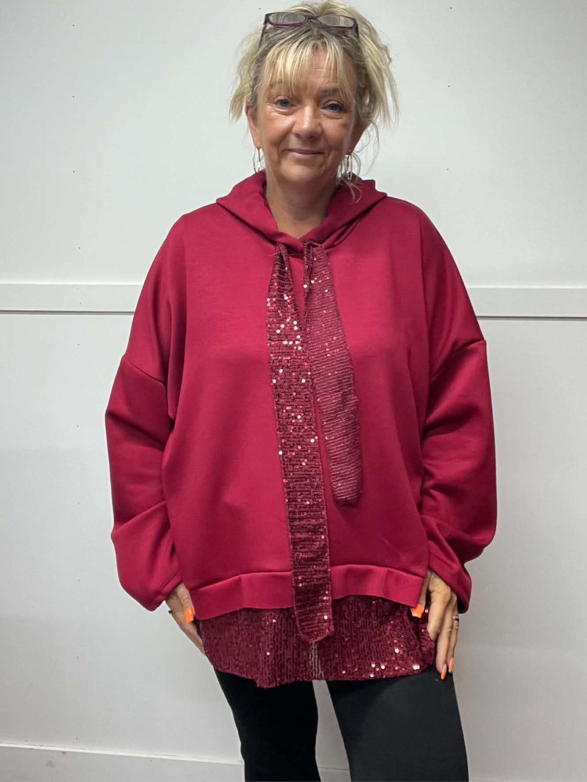 ABIGAIL - Sequin Bling Hoodie 14 to 24