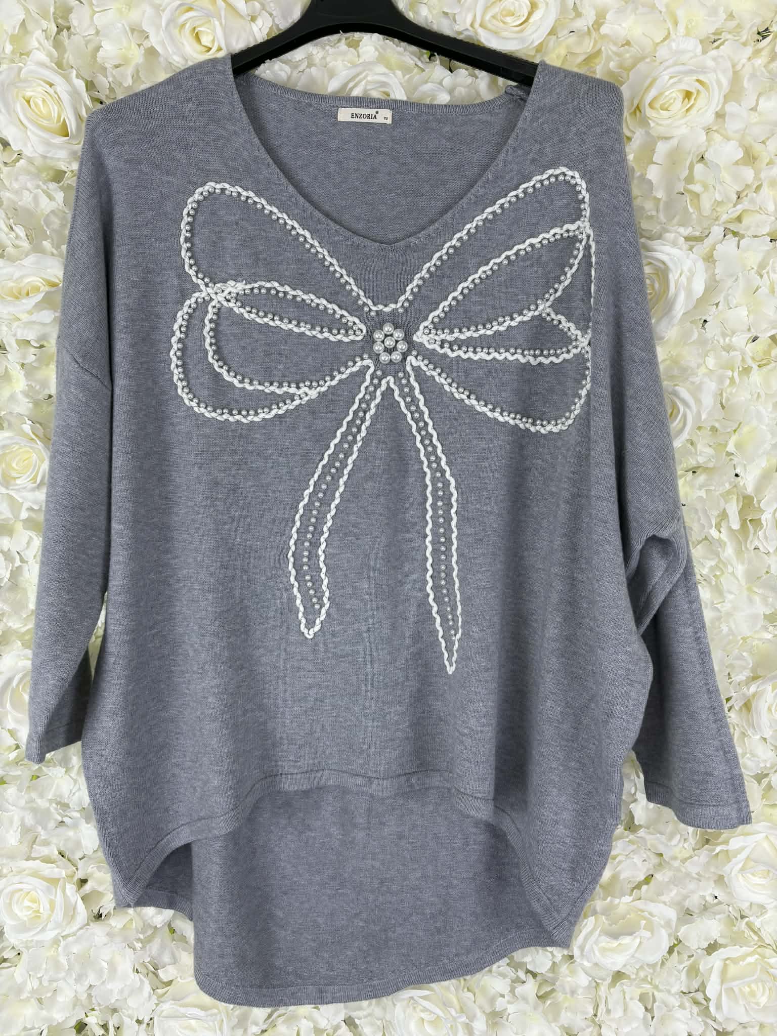 Natalie - Pearl Bow Jumper 14 to 22
