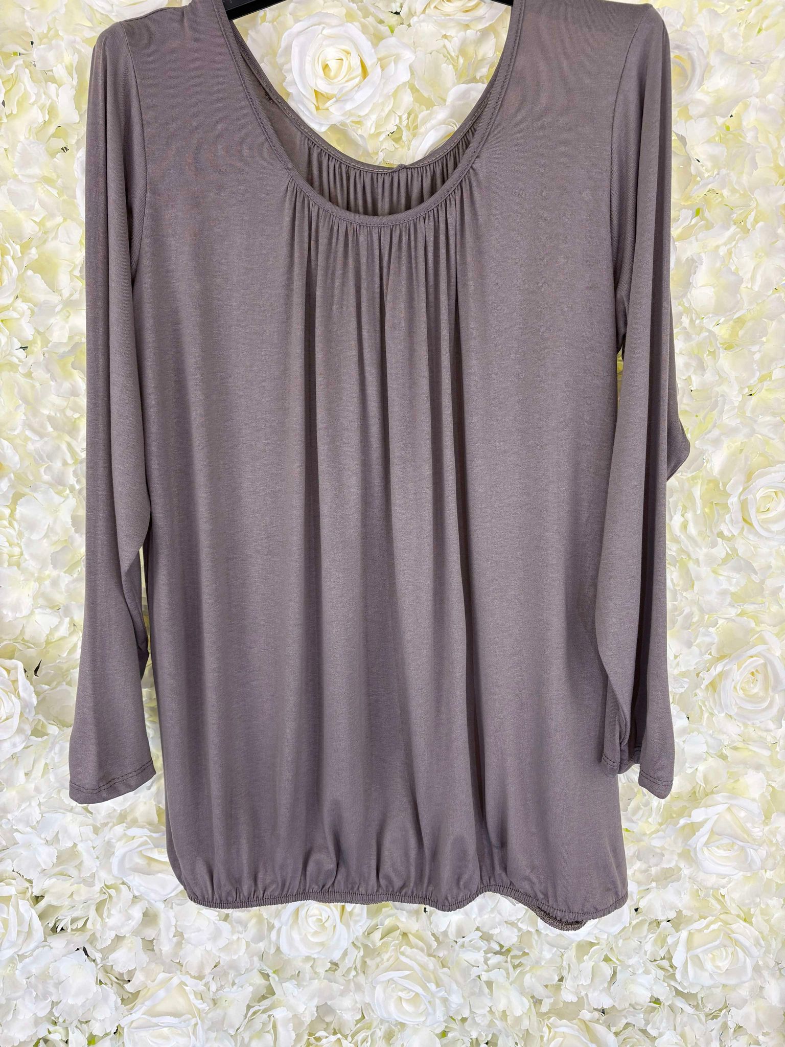 Pammy - Bubble Hem Plain Tops 10 to 22