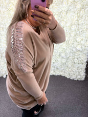 Kezia - Sequin Arm Jumper 12 to 24