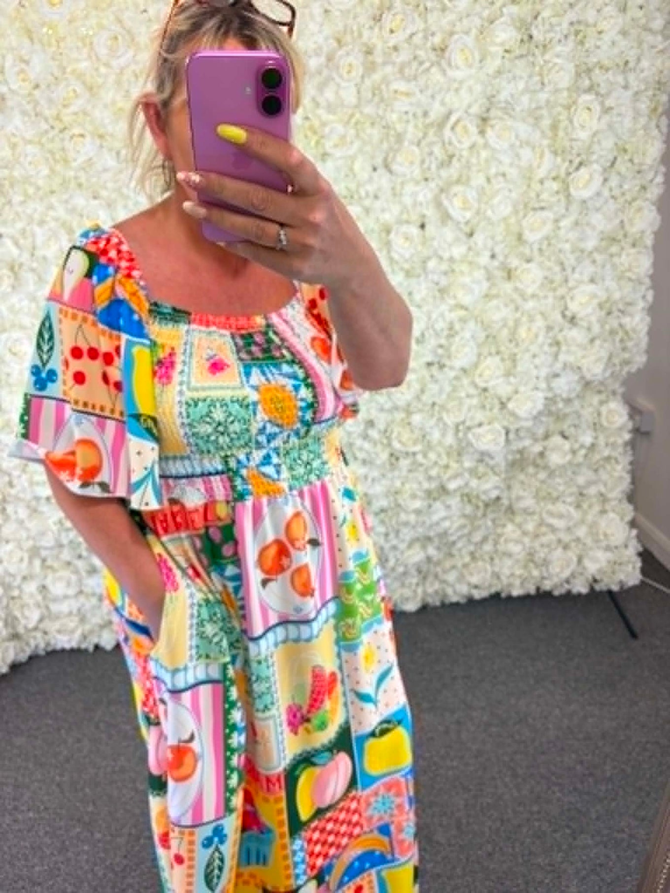 Gracey - Fruit Print Maxi dress 14 to 24