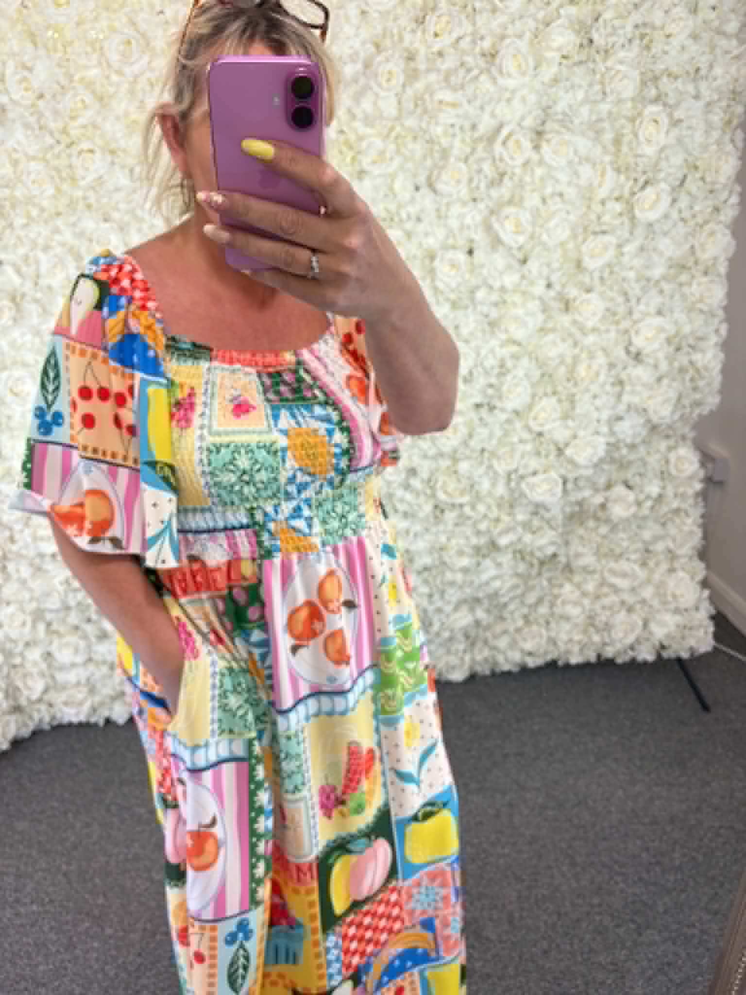 Gracey - Fruit Print Maxi dress 14 to 24