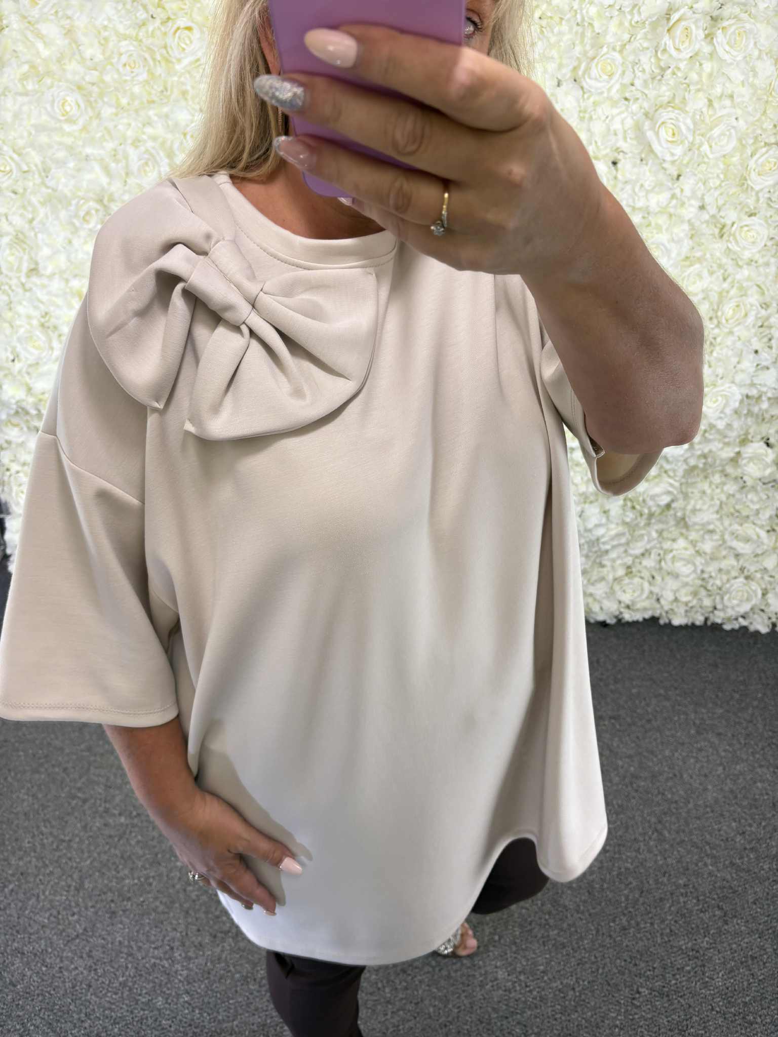 JB SADIE Long Bow Top 16 to 24 Plus Size Curve Large Bow