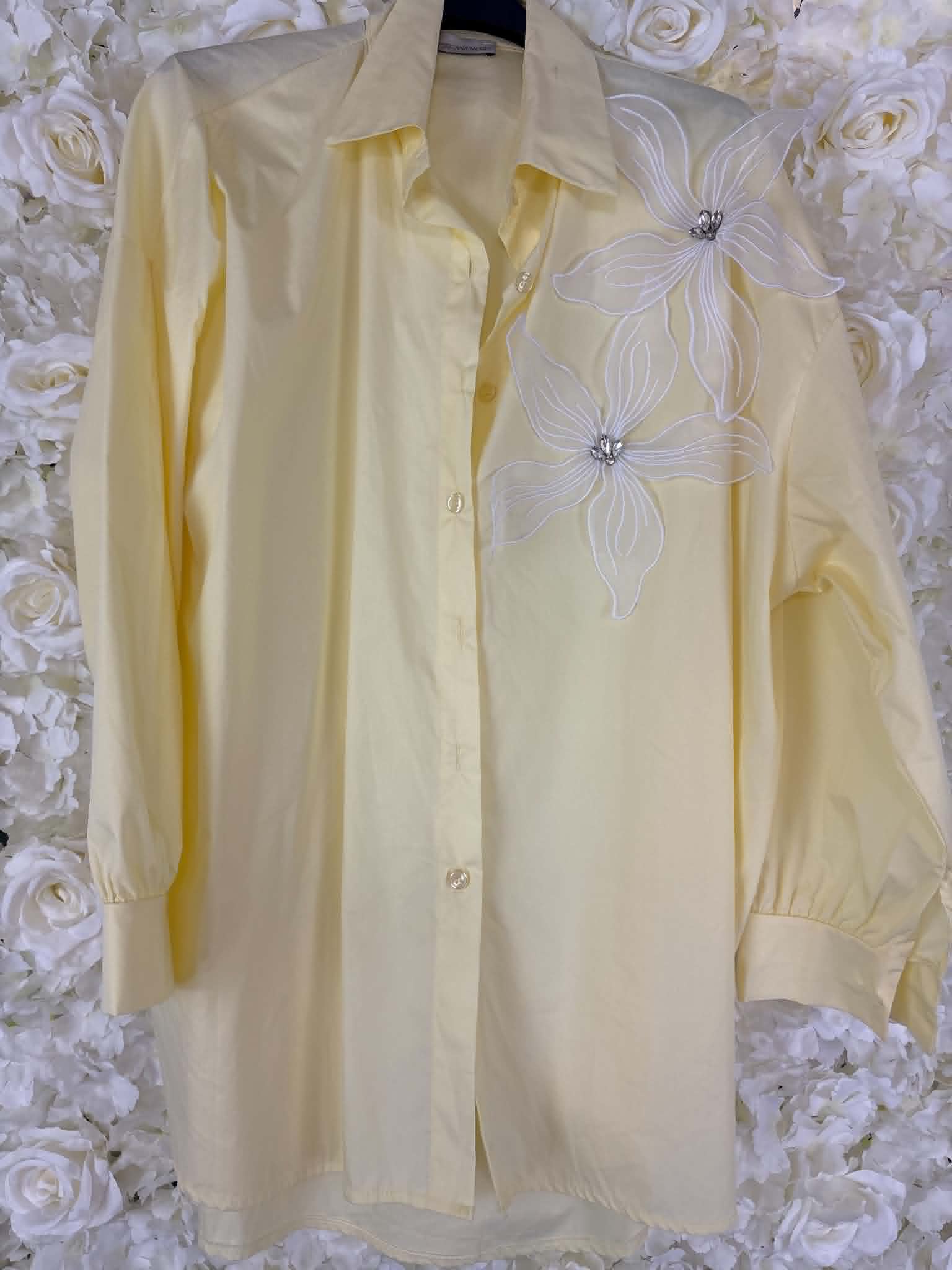 Kat - Diamante Flower Blouse 14 to 24
