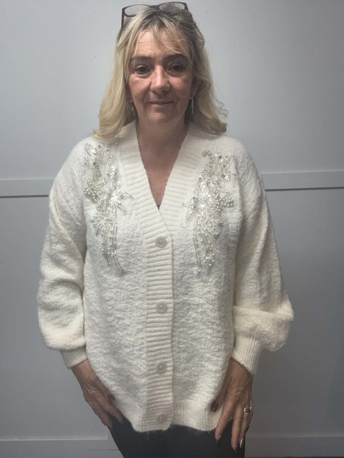 ANNMARIE - Bling & Pearl Cardigan 14 to 24