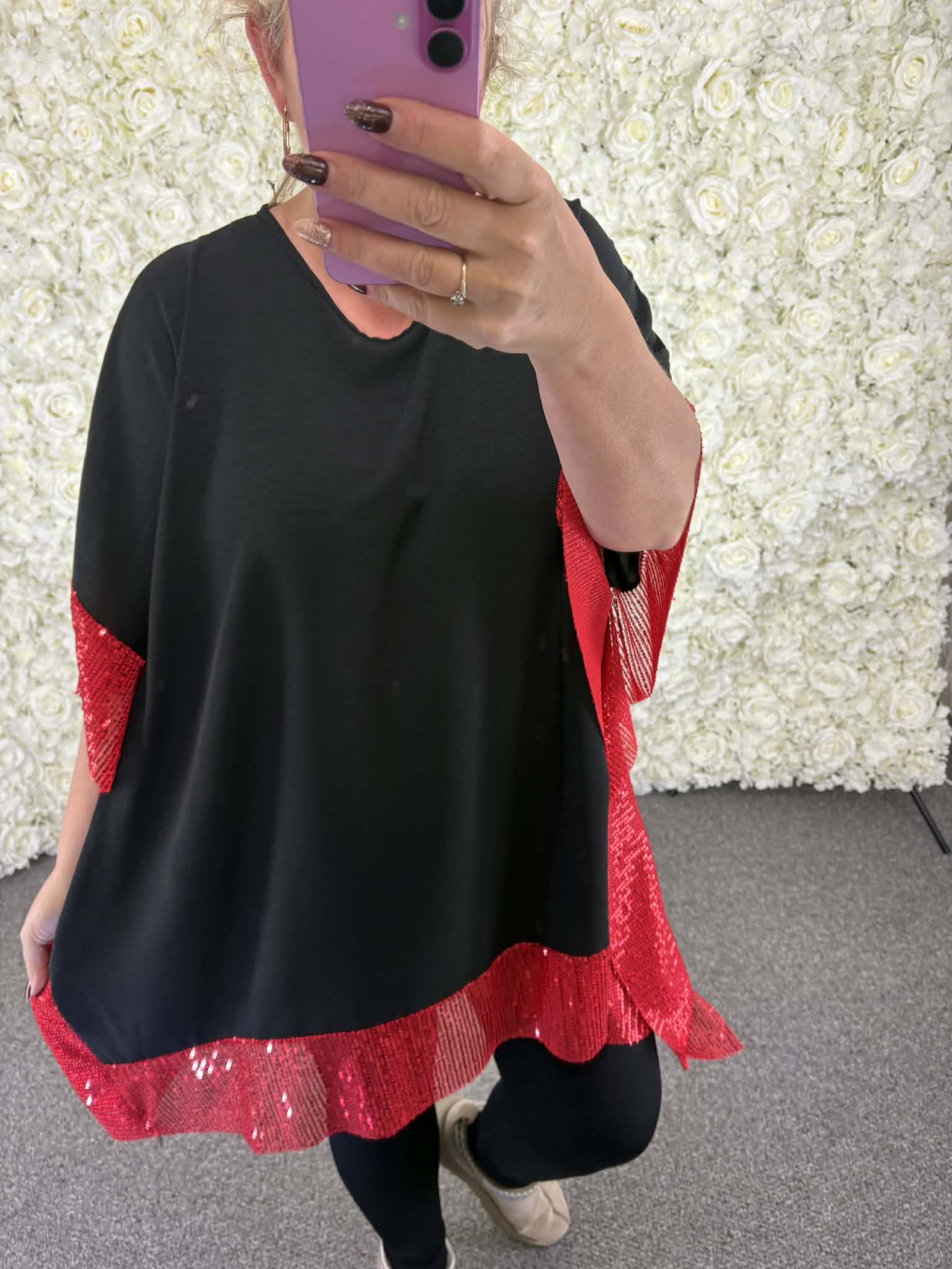 Amy - Sequin Edged Top 16 to 24