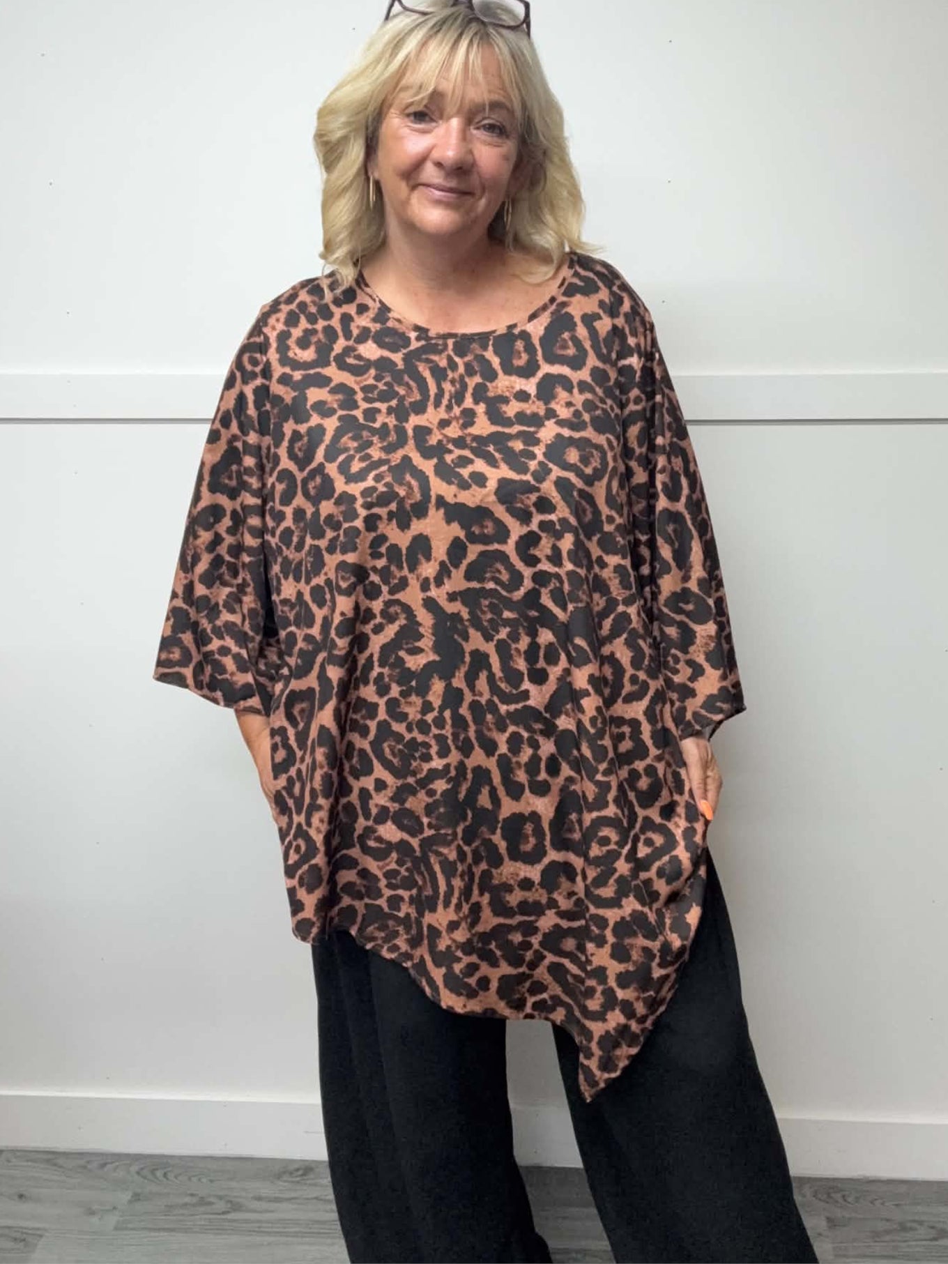 TALIA - Leopard Print Blouse 16 to 24