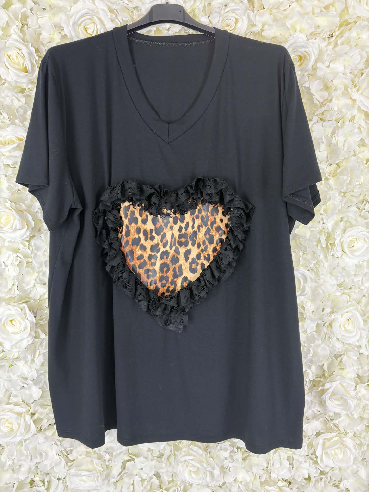 Zita - Leopard Print heart T shirt 16  to 24