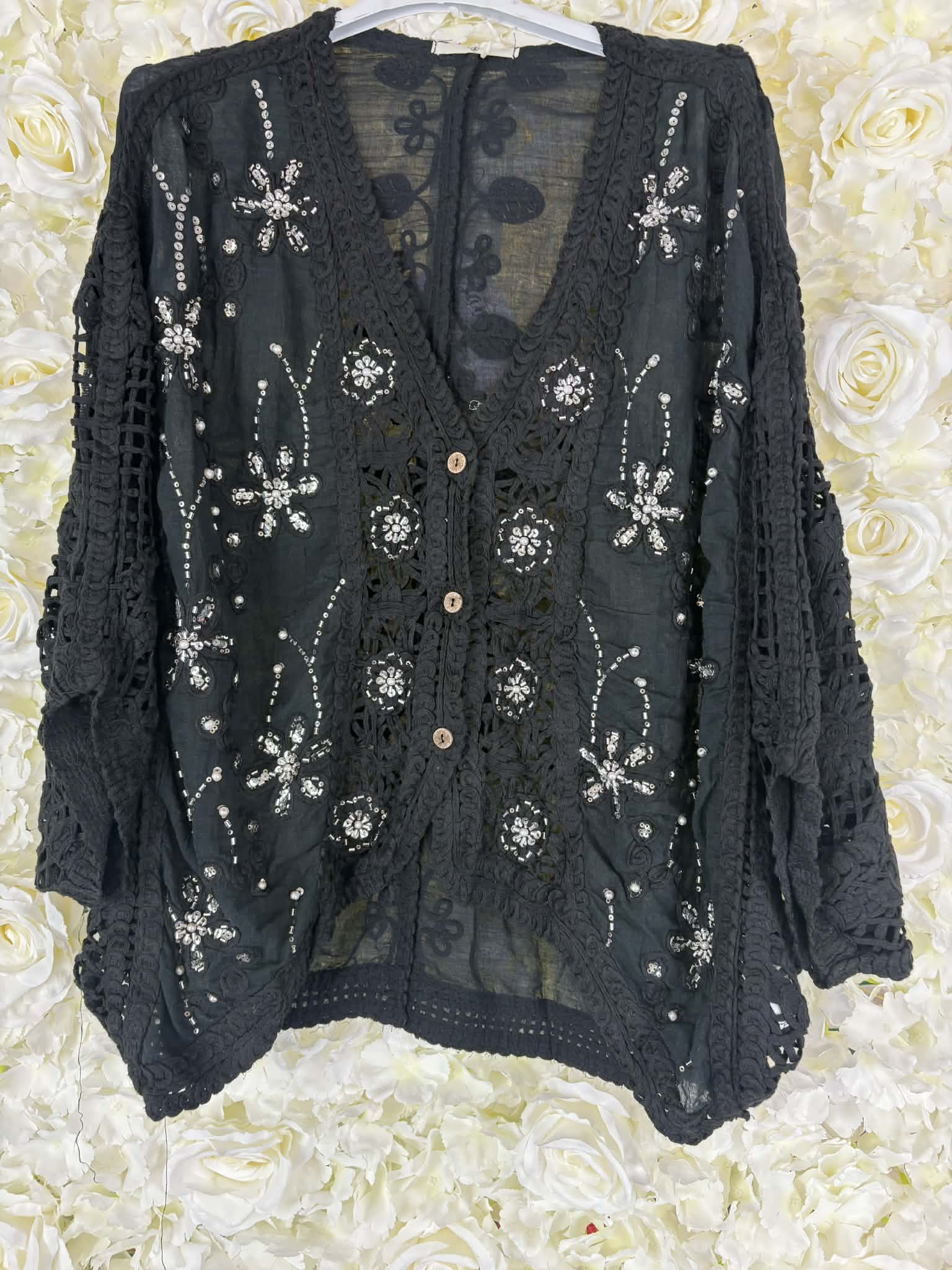 IDALIA - Crochet Cardigan With Sequins 12 to 22/24