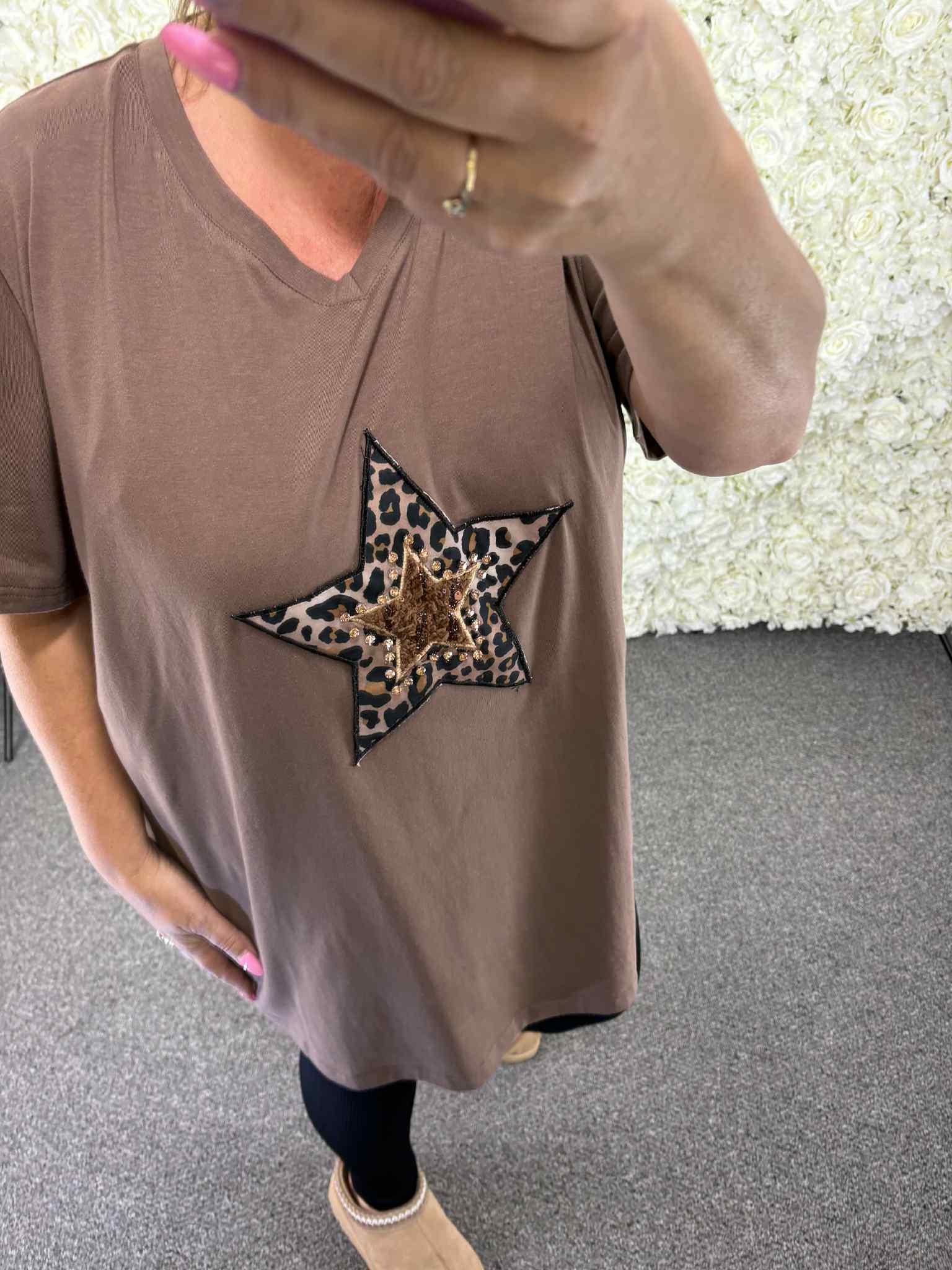 Kinsley - Sparkle Leopard Print T shirt 14 to 24